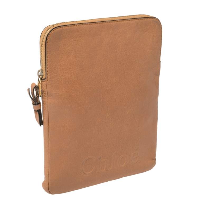 Pre Owned Chloe Brown Leather Ipad Cover