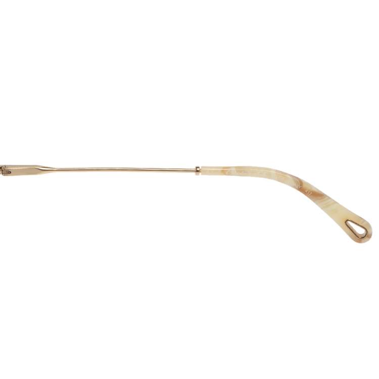 Pre Owned Chloe Gold/Brown CE130S Mirrored Aviator Sunglasses