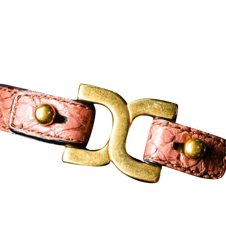 Pre Owned Chloe Old Rose Ayer Snakeskin Marcie Bracelet