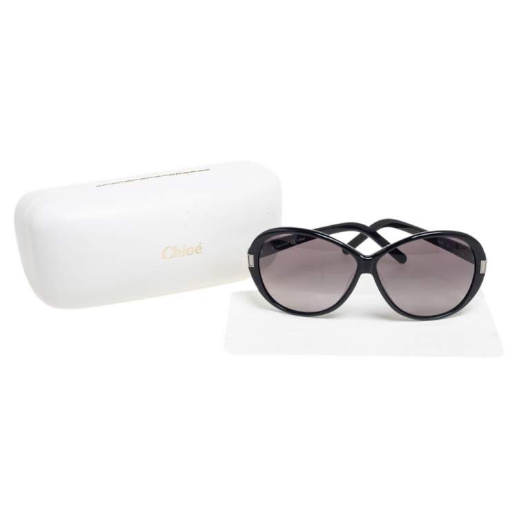 Pre Owned Chloe Black Acetate CE605S Gradient Oversized Sunglasses
