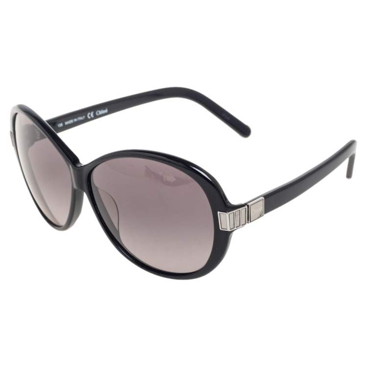 Pre Owned Chloe Black Acetate CE605S Gradient Oversized Sunglasses
