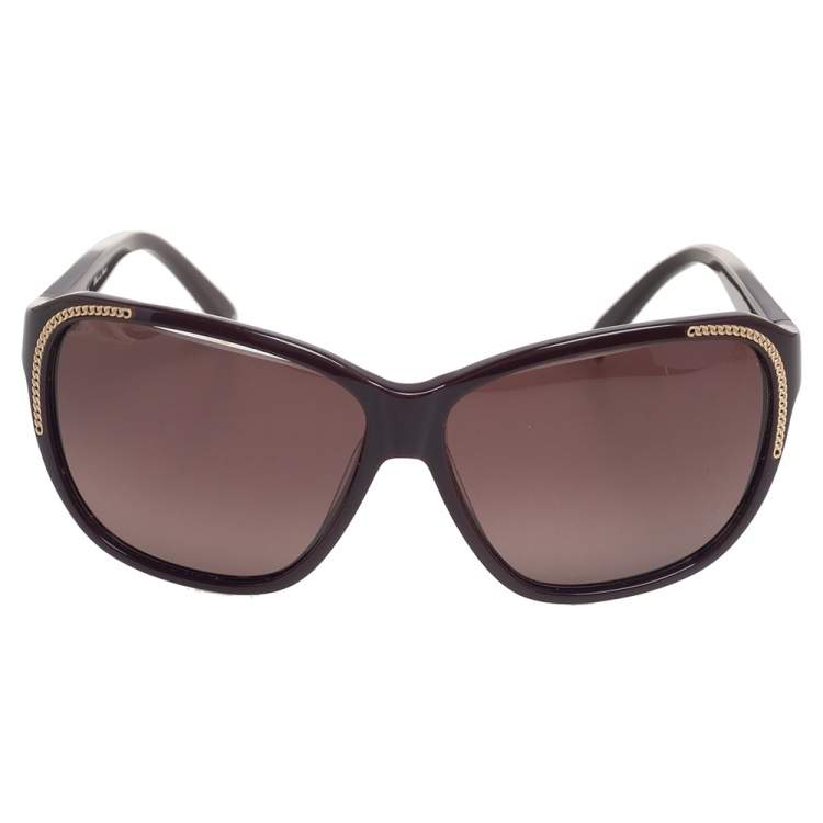 Pre Owned Chloe Burgundy/Burgundy Gradient CL2209 Oversized Sunglasses