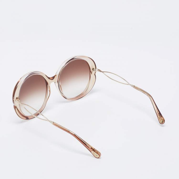 Pre Owned Chloé Brown CE739S Round Gradient Sunglasses 