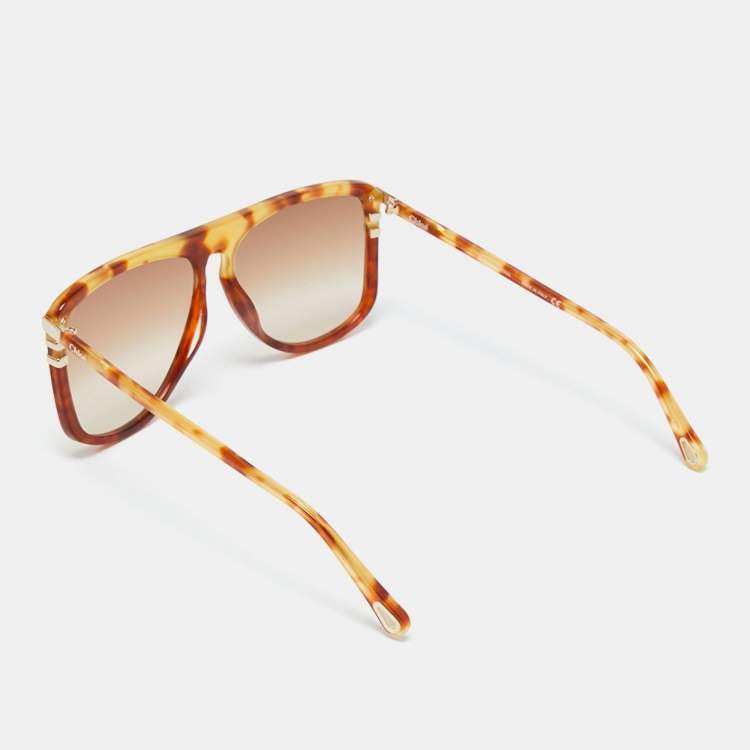 Pre Owned Chloe Brown Tortoise Gradient West CH0104s Sunglasses L