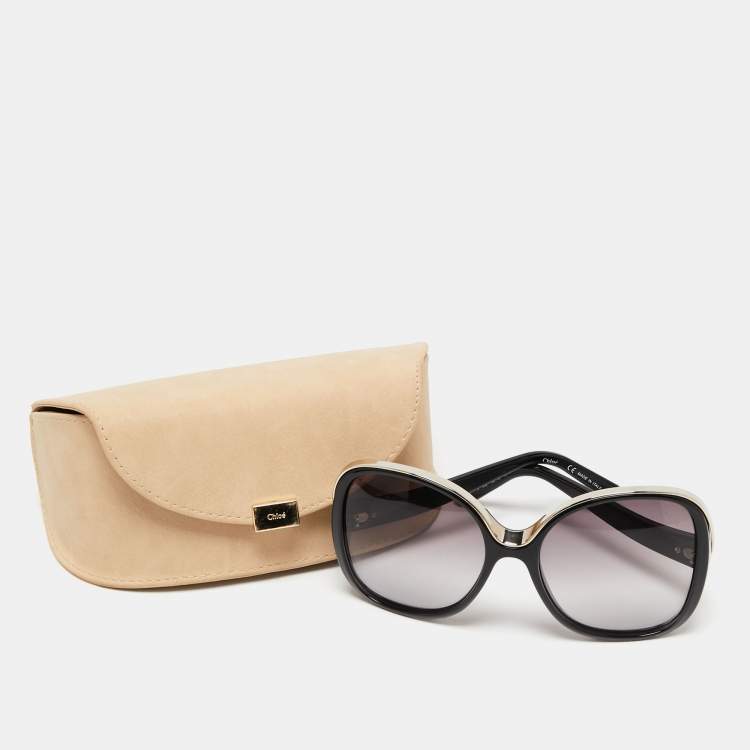 Pre Owned Chloe Black / Purple Gradient CE714S Oversized Sunglasses