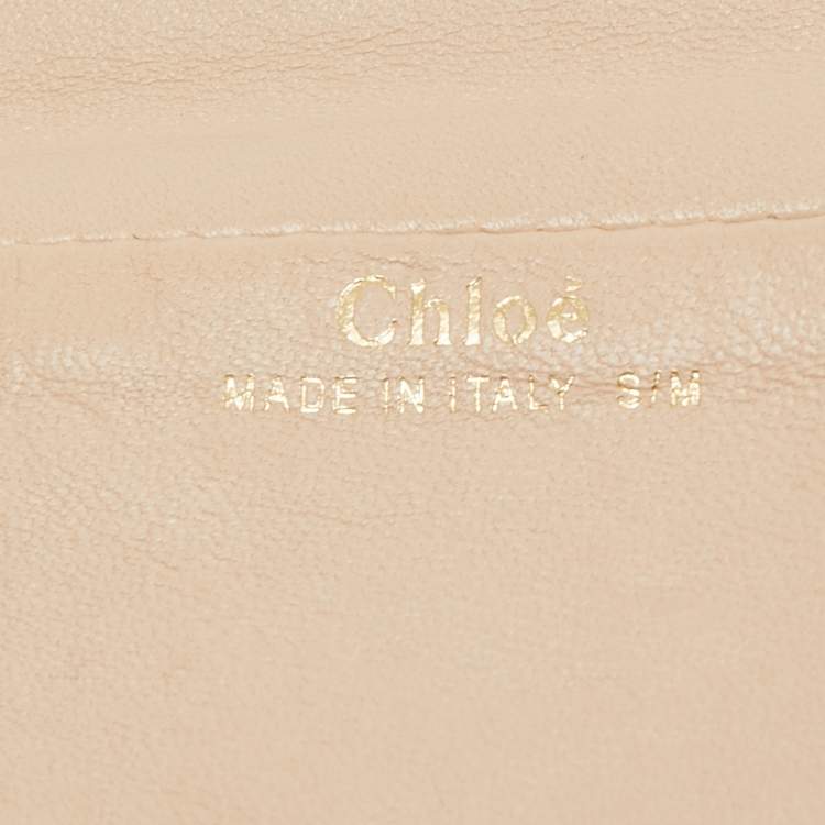 Pre Owned Chloe Beige Leather Knot Waist Belt S/M