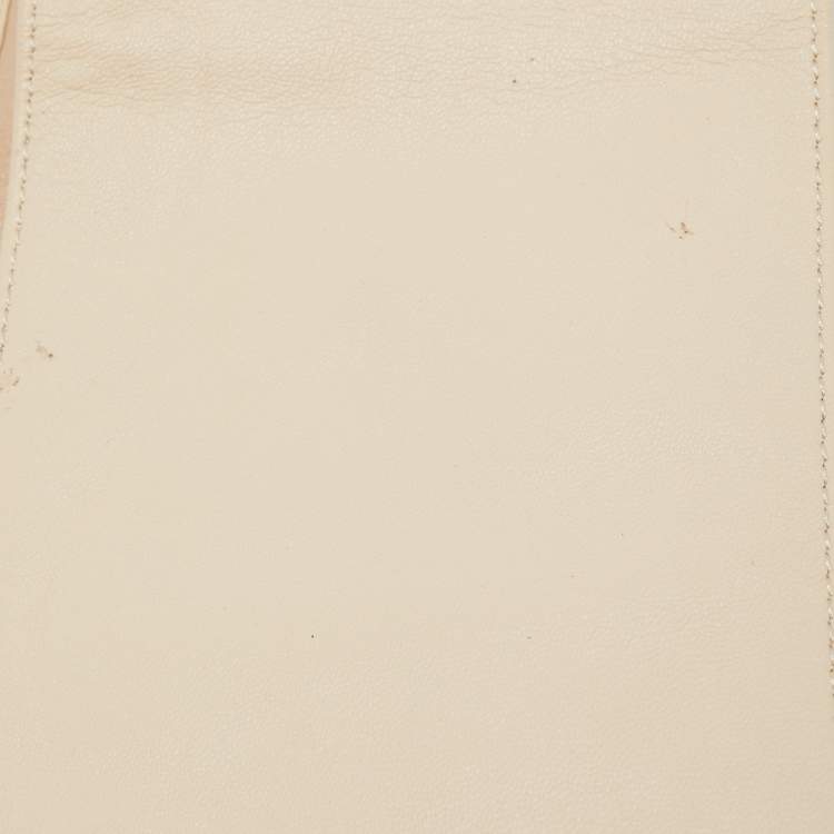 Pre Owned Chloe Beige Leather Knot Waist Belt S/M