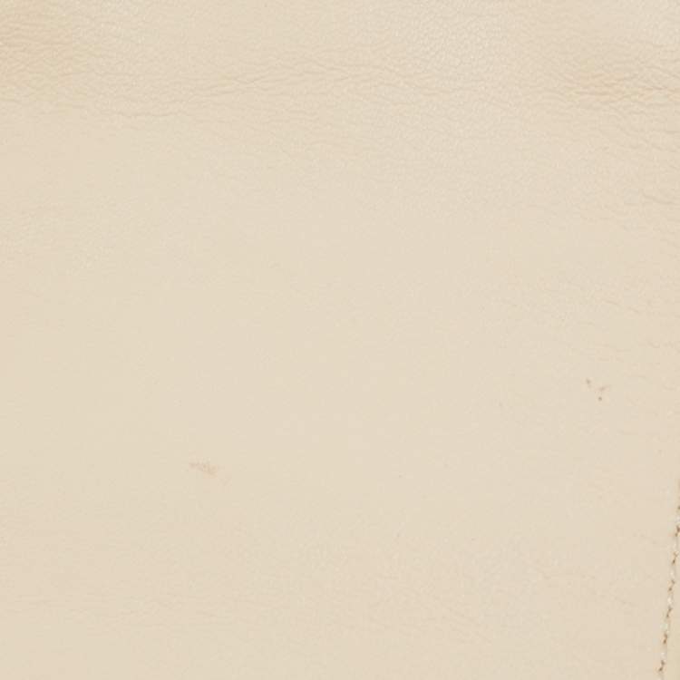 Pre Owned Chloe Beige Leather Knot Waist Belt S/M