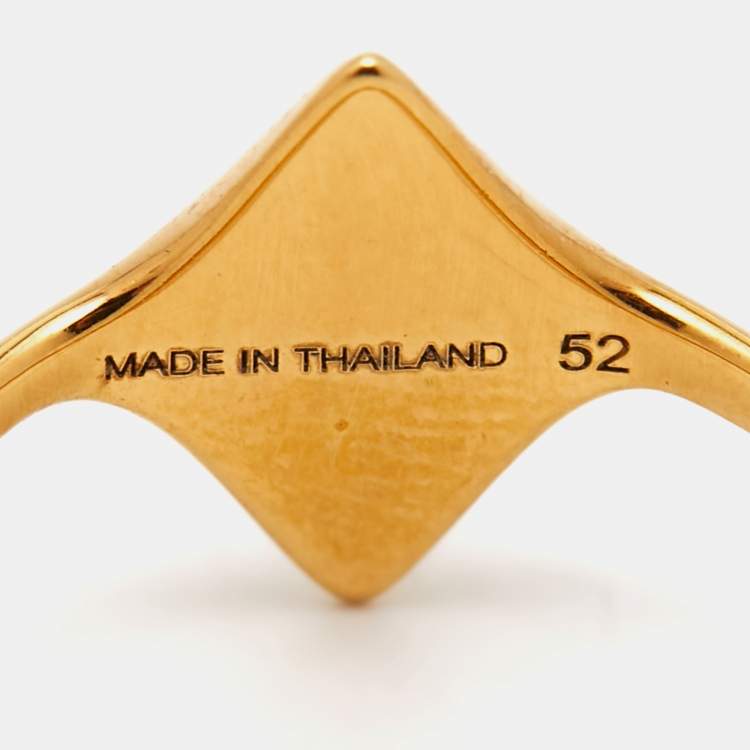 Pre Owned Chloe Gold Tone Ring Size 52