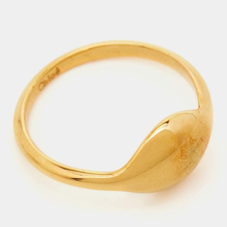 Pre Owned Chloe Gold Tone Ring Size 54