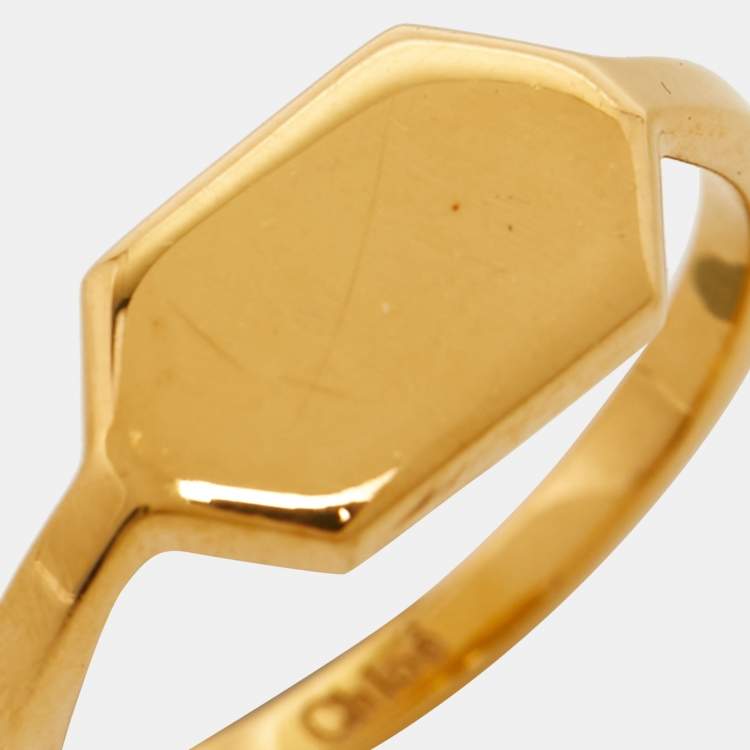 Pre Owned Chloe Gold Tone Ring Size 54