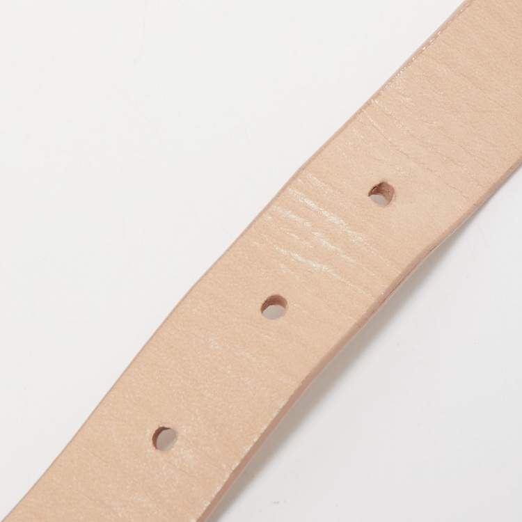 Pre Owned Chloe Beige Leather Bow Waist Belt S
