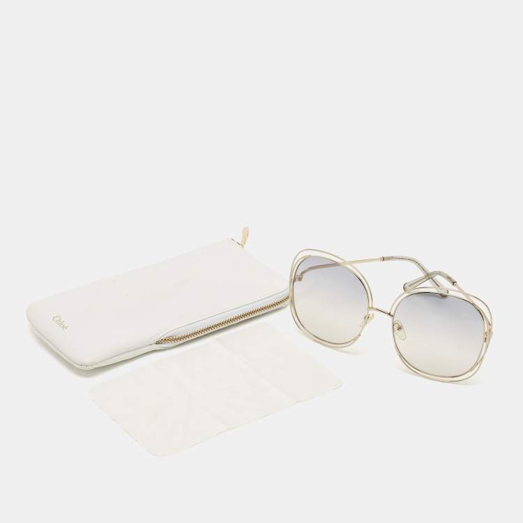 Pre Owned Chloe Gold Carlina Oversized Gradient Sunglasses
