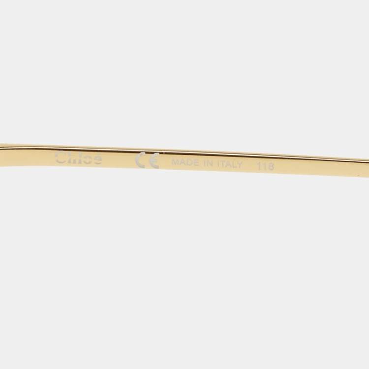 Pre Owned Chloe Green/Gold Gradient CE144S Romie Aviator Sunglasses