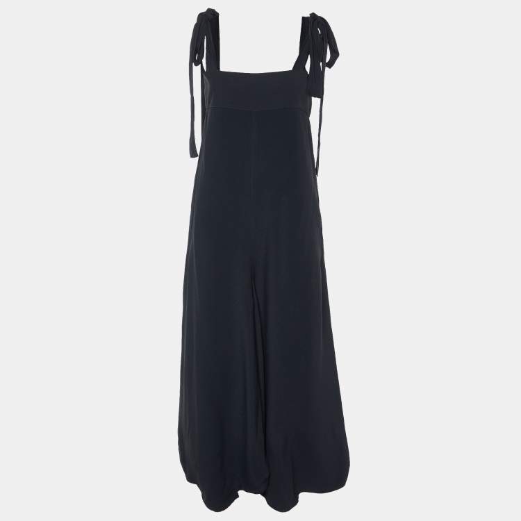 Pre Owned Chloe Black Crepe Wide Leg  Jumpsuit M