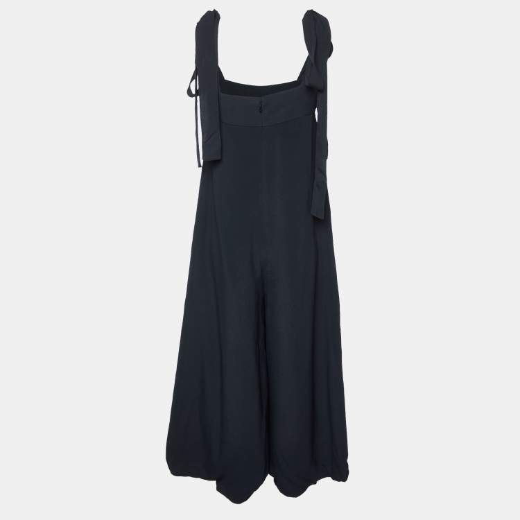 Pre Owned Chloe Black Crepe Wide Leg  Jumpsuit M