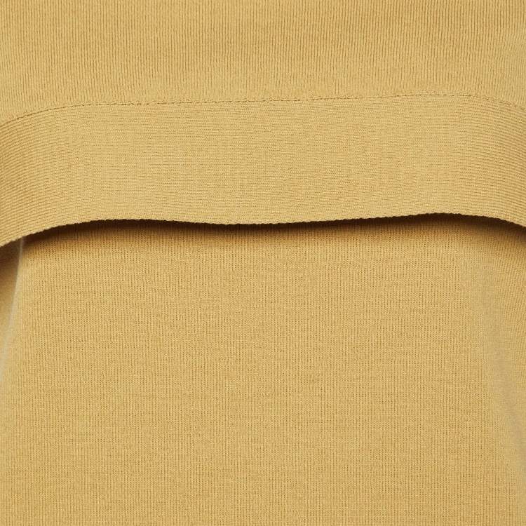 Pre Owned Chloe Fall Leaf Brown Cotton Knit Shoulder Buttoned Top S