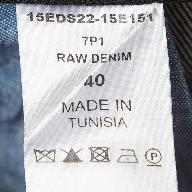Pre Owned Chloe Indigo Raw Denim High Waist Shorts M