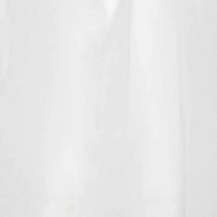Pre Owned Chloe Off-White Cotton Pleated Loose Fit Top M
