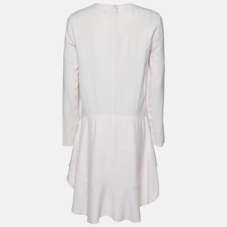 Pre Owned Chloe Pink Mist Crepe Mini Full Sleeves Dress M