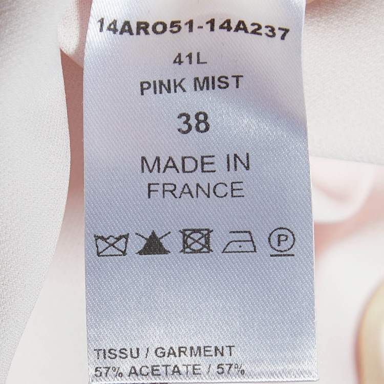 Pre Owned Chloe Pink Mist Crepe Mini Full Sleeves Dress M