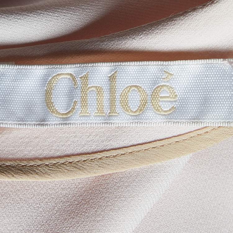 Pre Owned Chloe Pink Mist Crepe Mini Full Sleeves Dress M