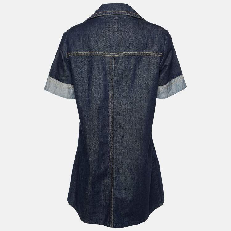 Pre Owned Chloe Blue Denim Shirt Dress L