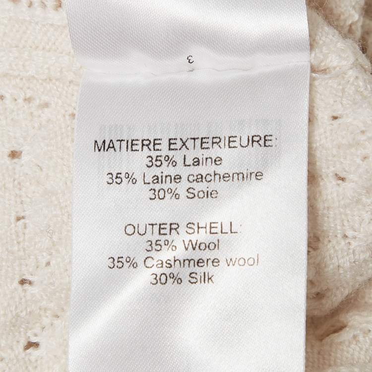 Pre Owned Chloe Off White Ecru Knit Long Sleeve Sweater L