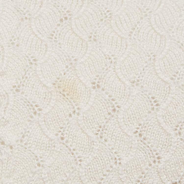 Pre Owned Chloe Off White Ecru Knit Long Sleeve Sweater L