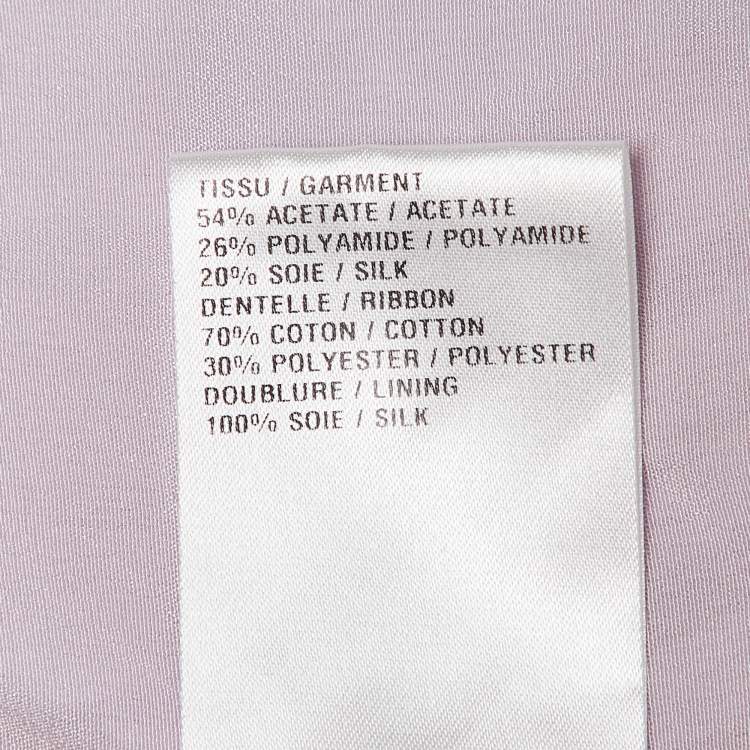 Pre Owned Chloe Purple Lace Trim Chiffon Smocked Off Shoulder Top S