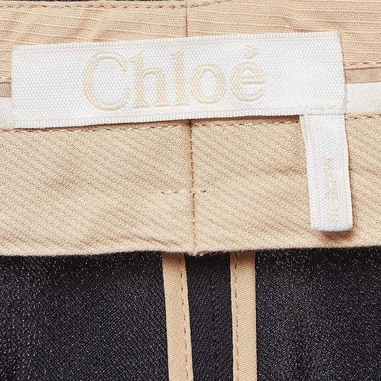 Pre Owned Chloe Black Gabardine Trousers L 