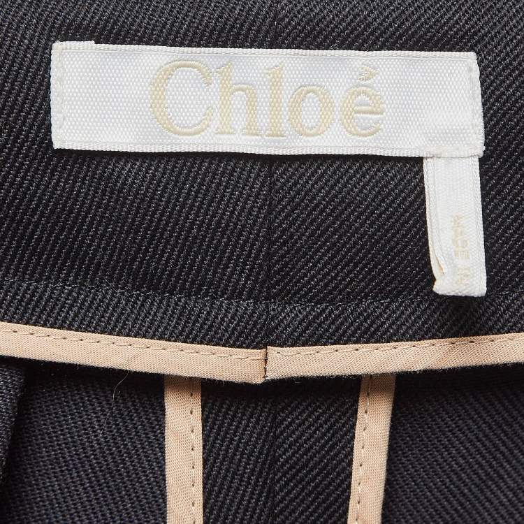 Pre Owned Chloe Navy Blue Wool Blend Sailor Pants M