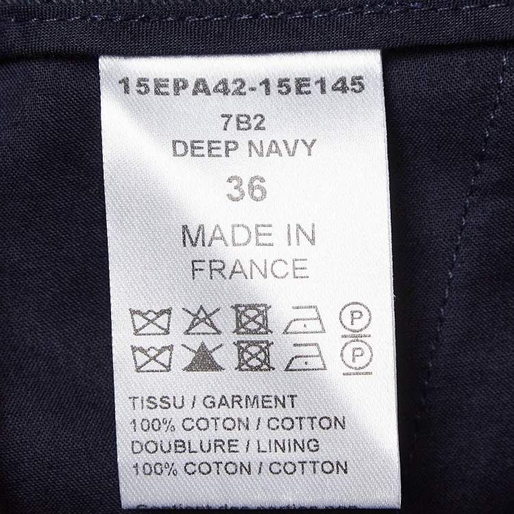 Pre Owned Chloe Deep Navy Blue Gabardine Cotton Cargo Pants S