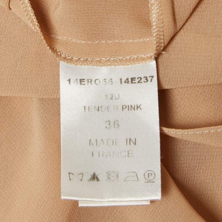 Pre Owned Chloe Pink Crepe Sleeveless Asymmetric Midi Dress S