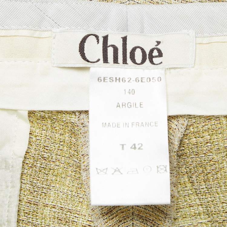 Pre Owned Chloe Beige Patterned Regular Shorts L
