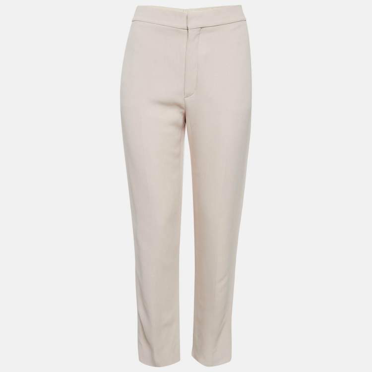 Pre Owned Chloe Pink Crepe Regular Trousers M
