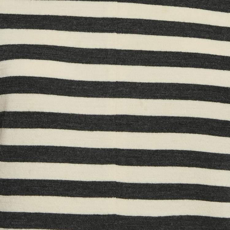 Pre Owned Chloe Vanilla Cream Stripe Wool Sleeveless Mini Dress M