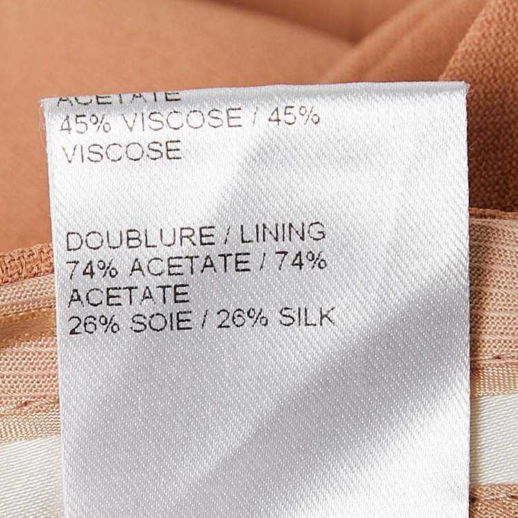 Pre Owned Chloe Light Brown Crepe Zip Detail Trackpants S
