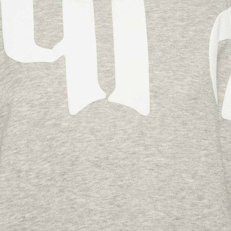 Pre Owned Chloe Grey Printed Cotton Knit Crew Neck Sweatshirt S