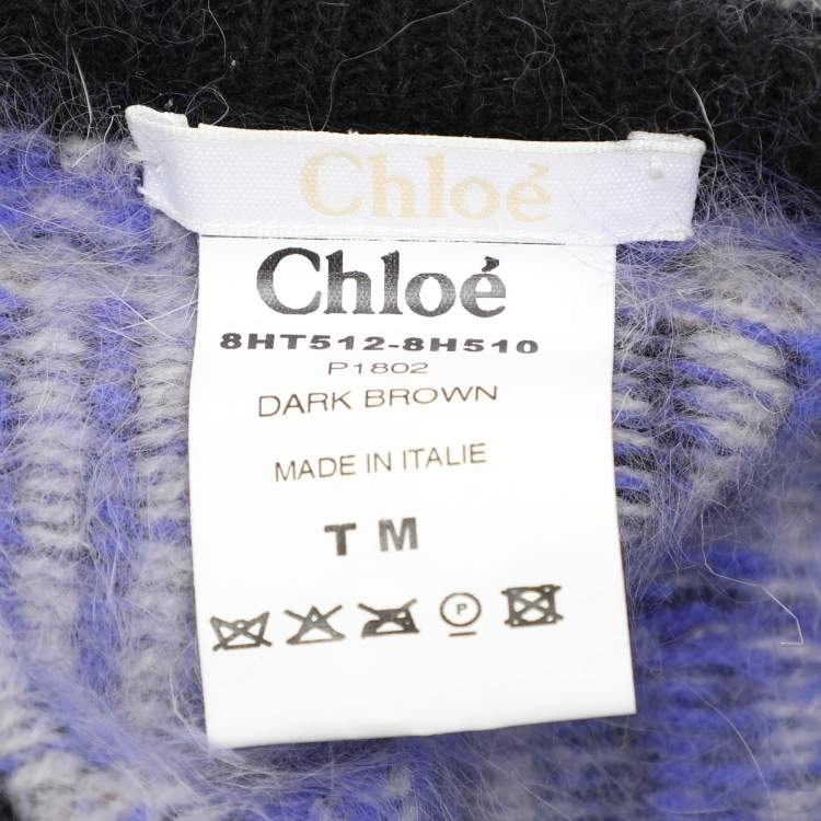 Pre Owned Chloe Dark Brown Wool Turtle Neck Sweater M
