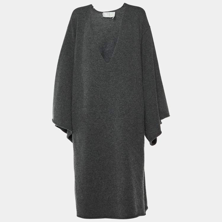 Pre Owned Chloe Grey Cashmere Knit Oversized Sweater Dress S