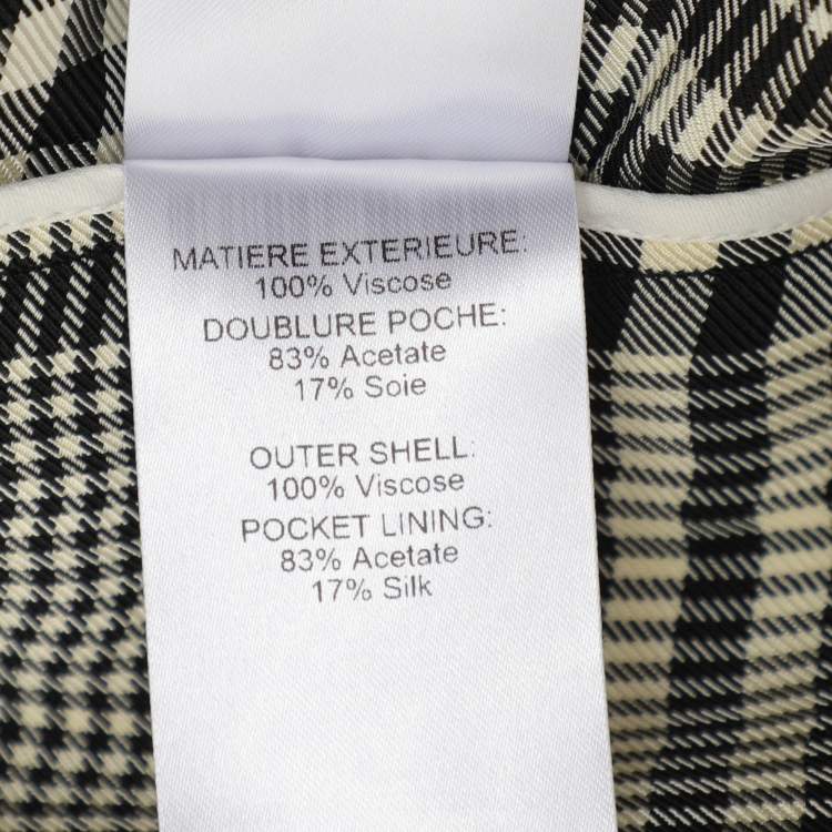 Pre Owned Chloe Monochrome Checkered Viscose Tie Midi Skirt S
