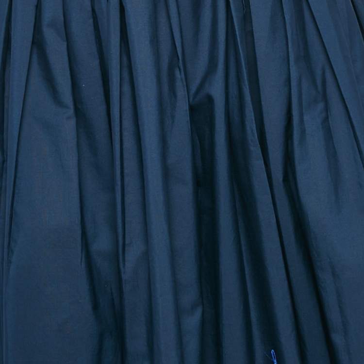 Pre Owned Chloe Navy Blue Broderie Anglaise Cotton Maxi Skirt M