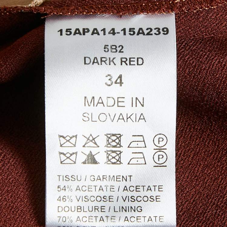 Pre Owned Chloe Brown Crepe Wide Leg Trousers S