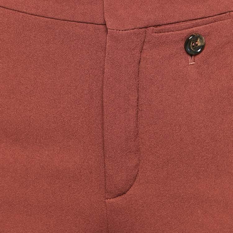 Pre Owned Chloe Brown Crepe Wide Leg Trousers S