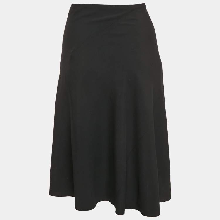 Pre Owned Chloe Black Crepe Flared Knee Length Skirt L