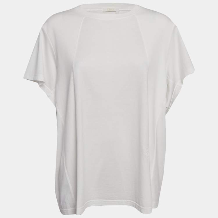 Pre Owned Chloe White Cotton Jersey Loose Fit T-Shirt M