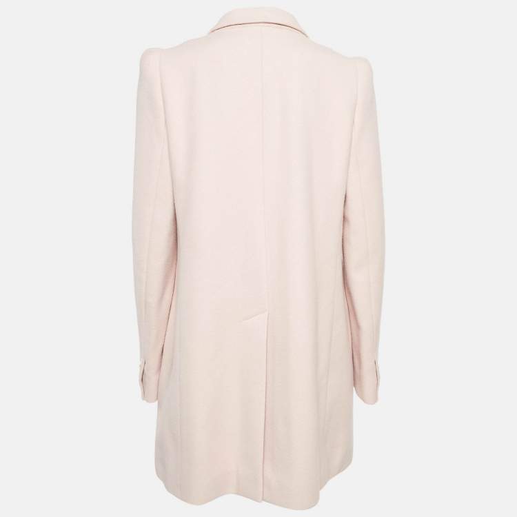 Pre Owned Chloe Pink Wool Felt Mid-Length Coat L