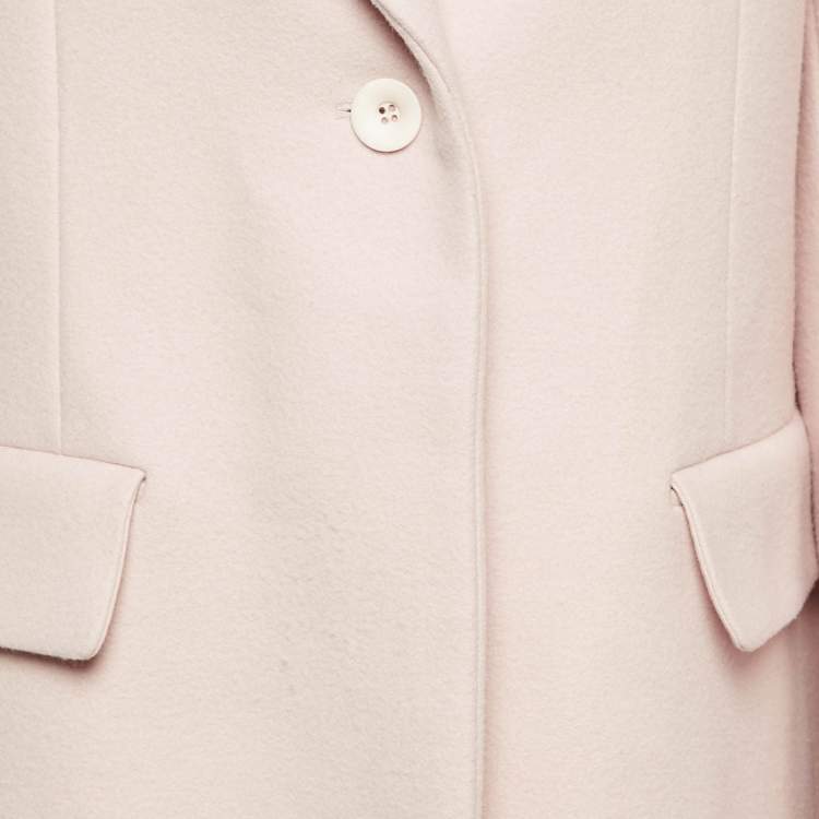 Pre Owned Chloe Pink Wool Felt Mid-Length Coat L