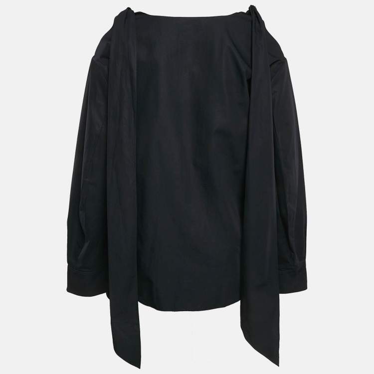 Pre Owned Chloe Navy Blue Cotton Cold-Shoulder Blouse M